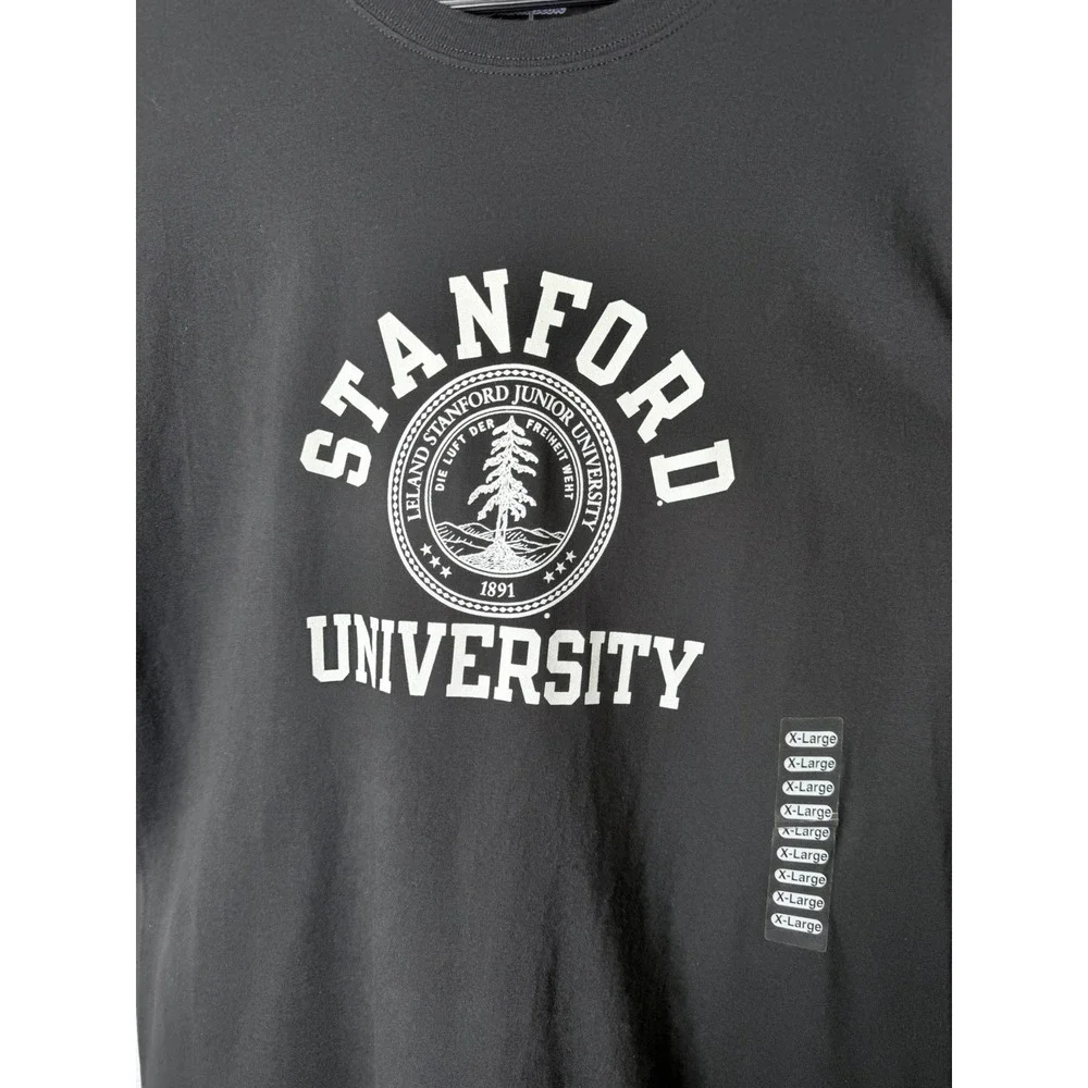 Champion Stanford University Graphic T-Shirt Black Men's XL Short Sleeve Cotton - Picture 5 of 10